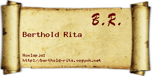 Berthold Rita névjegykártya