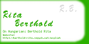 rita berthold business card